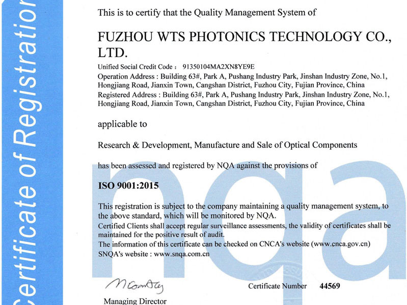 WTS successfully move from ISO 9001:2008 to ISO 9001:2015.